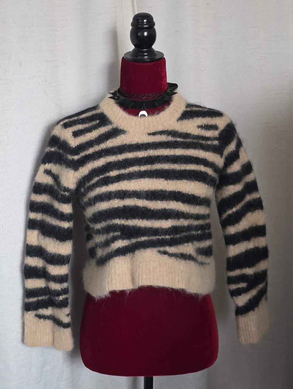 Fuzzy Zebra Sweater
